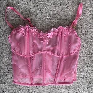 Victoria's Secret Pink Lace corset with V string